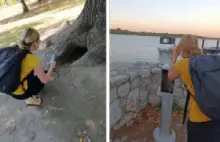 Participants solving City Hunt Belgrade treasure hunt tasks on the streets, sharing their adventure on Instagram.